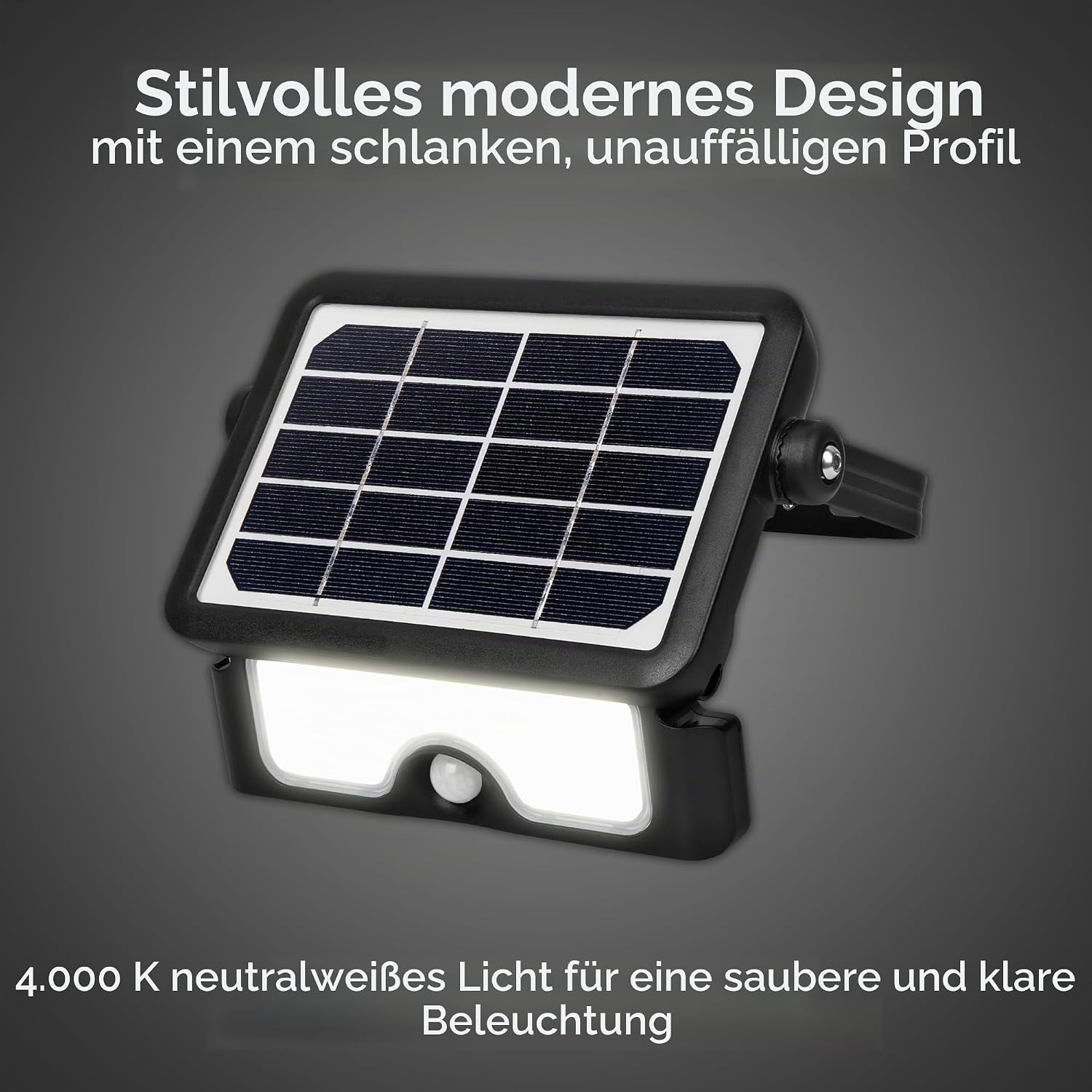 Luceco Solar-LED-Flutlichtstrahler mit PIR-Bewegungsmelder