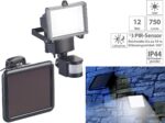 Luminea Solar-LED-Wandfluter mit PIR-Sensor