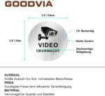Goodvia Schild Videoüberwachung rund 10 cm