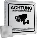flintronic Warnschild Videoüberwachung Aluminium 15 x 15 cm