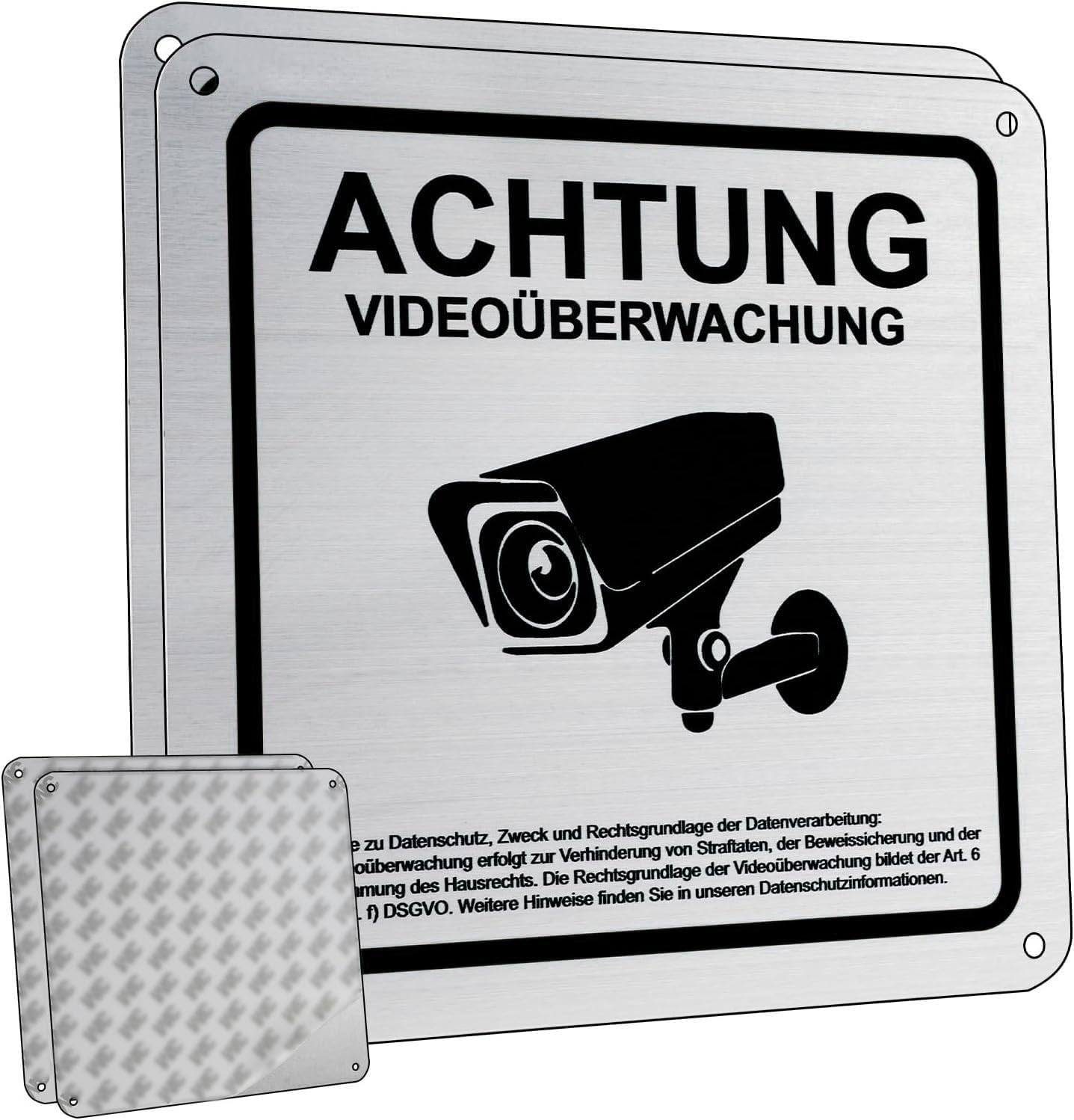 flintronic Bild 1 flintronic Warnschild Videoüberwachung Aluminium 15 x 15 cm
