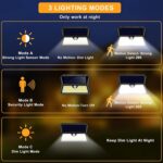 OUILA Solarlampe 185 LED mit Bewegungsmelder