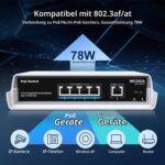 NICGIGA 5 Port PoE Switch IP65 mit 4 PoE+ Ports
