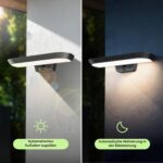 auralab Solarlampe für Aussen mit Bewegungsmelder, oval