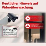 Elalove Warnschild Achtung Videoüberwachung PVC 30 x 20 cm