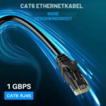 Mygatti CAT6 Outdoor-Netzwerkkabel 10 m, schwarz, wasserdicht