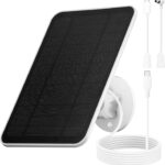 Rhorawill Solarpanel für Ring Kamera, 1 Pack, mit 360°-Wandhalterung und IP65