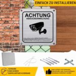 flintronic Warnschild Videoüberwachung Aluminium 15 x 15 cm