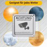 flintronic Warnschild Videoüberwachung Aluminium 15 x 15 cm