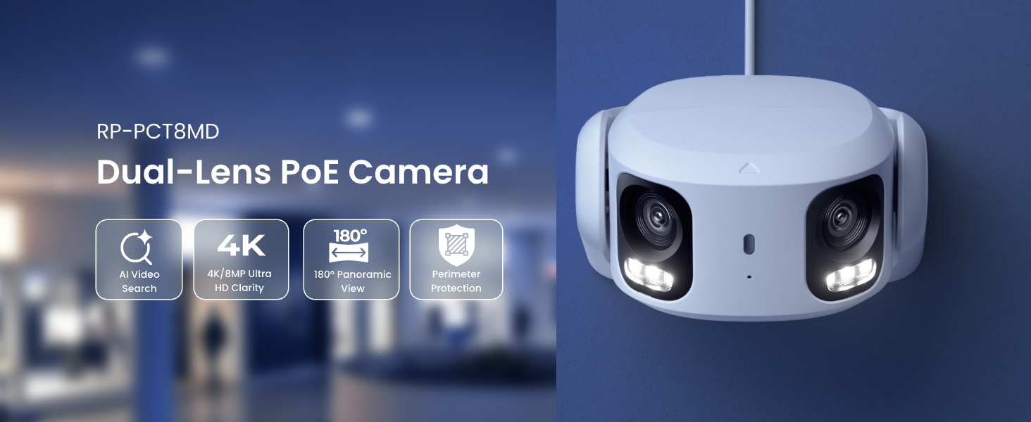Reolink RP-PCT8MD PoE-Überwachungskamera mit 180°-Dual-Objektiv – Detail 1