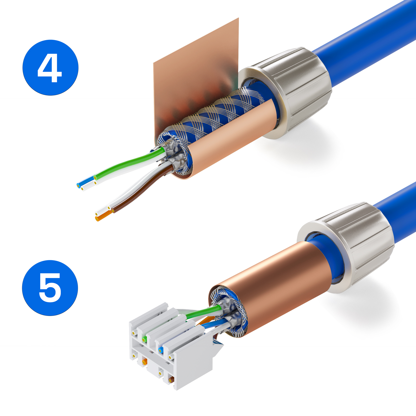 HB-DIGITAL CAT 8 RJ45-Stecker feldkonfektionierbar – Detail 4