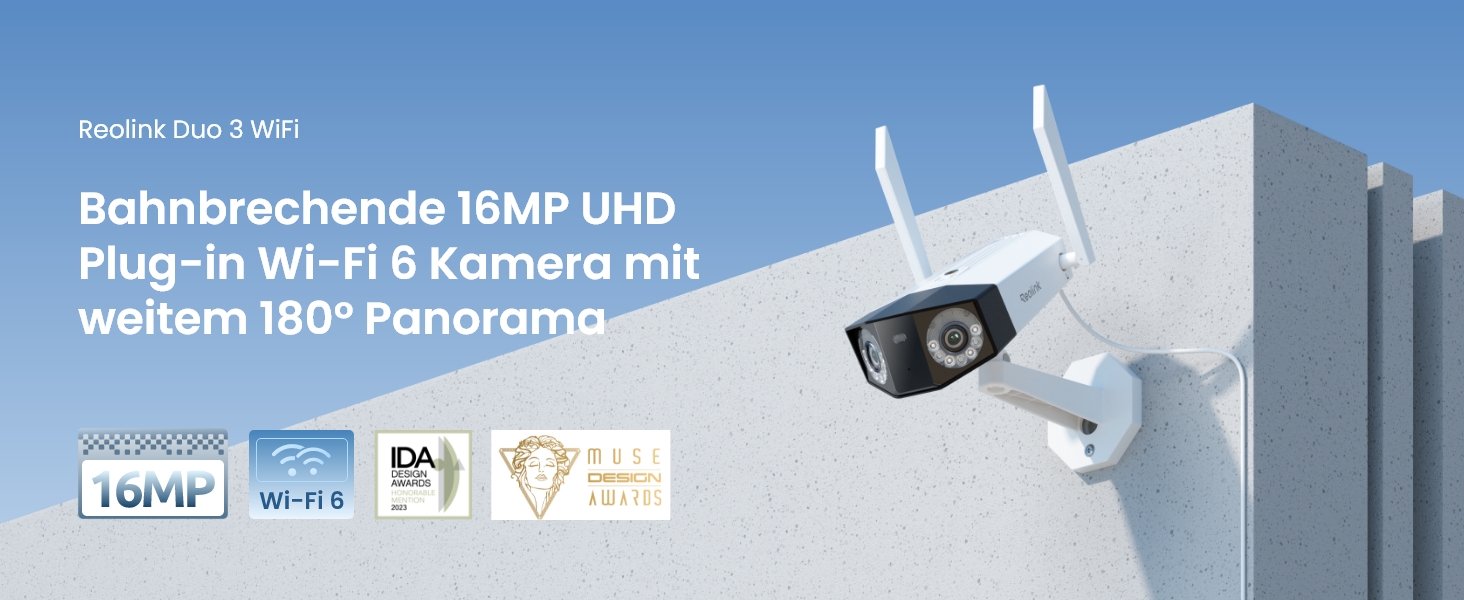 Reolink Duo 3 WiFi Dual-Objektiv Überwachungskamera mit 16 MP Aussen – Detail 1