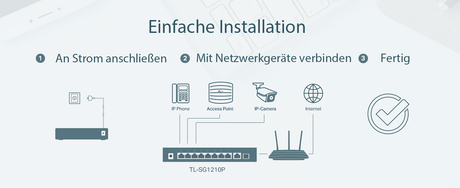 TP-Link TL-SG1210P PoE Switch mit acht PoE+-Ports und einem SFP-Port – Detail 10