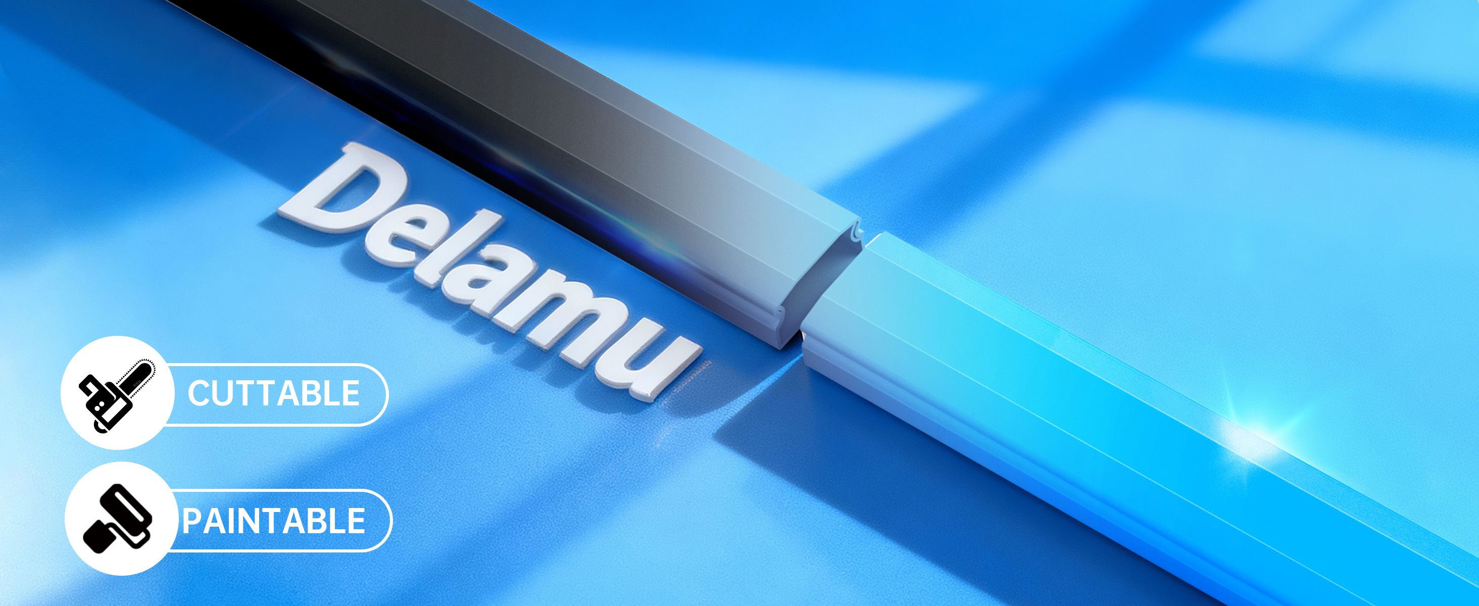 Delamu Kabelkanal 30 x 17 mm selbstklebend aus PVC – Detail 5
