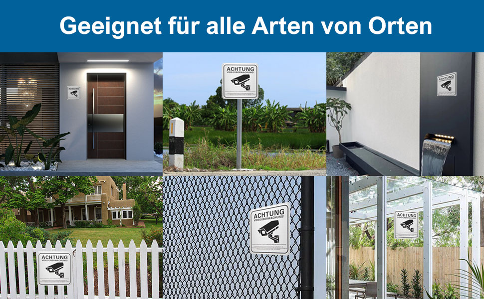Hoiloie Alu-Warnschild Videoüberwachung selbstklebend – Detail 6