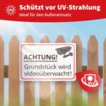 Elalove Warnschild Achtung Videoüberwachung PVC 30 x 20 cm