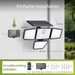 Philips Solarlampe Aussen mit Bewegungsmelder und Fernbedienung, 196 LED