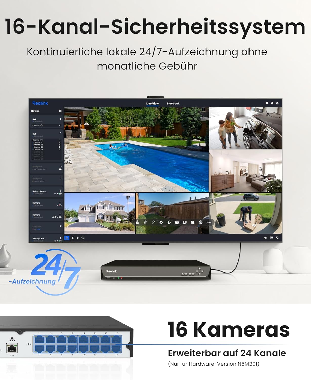 Reolink RLN16-410 NHD Bild 1 Reolink RLN16-410 NHD PoE NVR Produktfoto