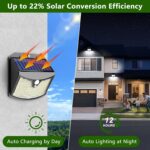 Giliwosy Solarlampe Aussen mit Bewegungsmelder, Kaltweiss