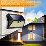 OUILA Solarlampe 185 LED mit Bewegungsmelder
