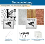 Hoiloie Warnschild Videoüberwachung aus Aluminium, 15 x 15 cm