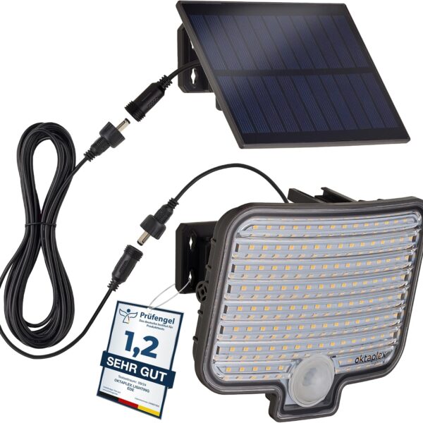 Oktaplex Ede LED Solarstrahler Aussen mit Bewegungsmelder, Anthrazit