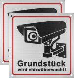WangLaoWu Warnschild Achtung Videoüberwachung 15 x 15 cm