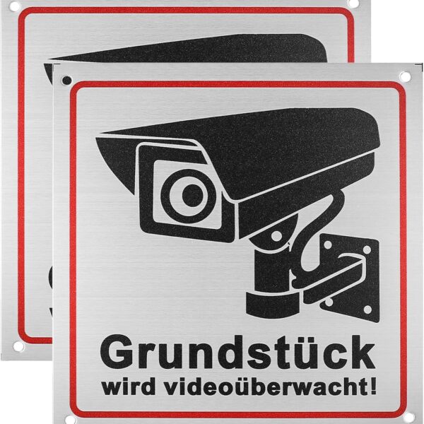 WangLaoWu Warnschild Achtung Videoüberwachung 15 x 15 cm