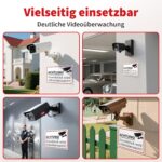 Elalove Warnschild Achtung Videoüberwachung PVC 30 x 20 cm