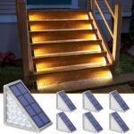 NIORSUN Solarlampen für Aussen Treppenbeleuchtung IP67, 6 Stück Warmweiss