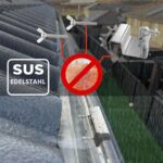 WiTi Dachrinnenhalterung für Solarpanel und Kameras, Edelstahl, verstellbar