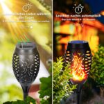Qedertek Solarlampen Aussen Garten mit Flammeneffekt, 6 Stück, 12 LED