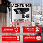 YUANHONGKEJI Videoüberwachung Schild aus Aluminium