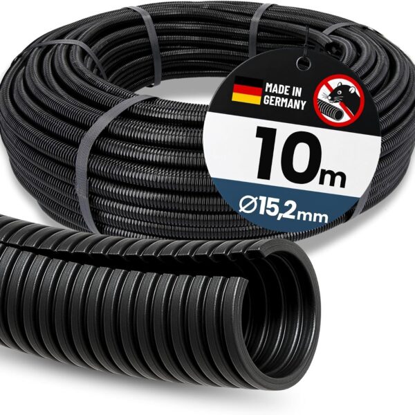 Kalitec geschlitztes Wellrohr 10 m schwarz
