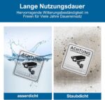 Hoiloie Warnschild Videoüberwachung aus Aluminium, 15 x 15 cm