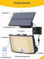 MinPea Solarlampe Warmweiss Aussen mit Bewegungsmelder