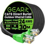 GEARit Outdoor Cat6 Netzwerkkabel 30 m schwarz