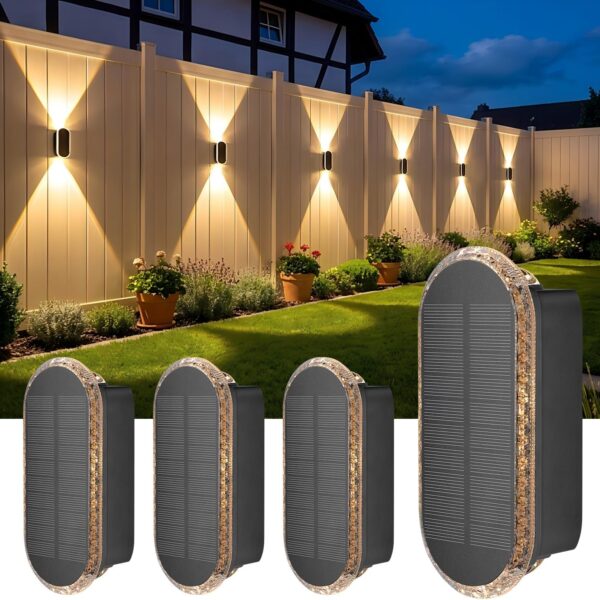 ELLASAY Solar Wandleuchte Aussen Up und Down IP65, 4 bis 10 Stück