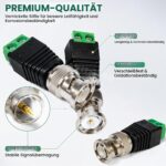 Lewttyer BNC-Video-Balun Adapter Kit, Schraubklemme, 10 Stecker und 10 Buchsen – Bild 3