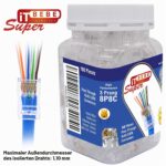ITBEBE RJ45 Cat6 Pass-Through-Stecker transparent 100 Stück