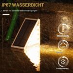 NIORSUN Solarlampen für Aussen Treppenbeleuchtung IP67, 6 Stück Warmweiss