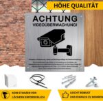 PATRICHOR Warnschild Videoüberwachung Aluminium 4er-Set