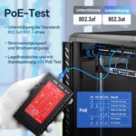 Der NOYAFA NF-468S prüft Netzwerk- und Telefonkabel. Für den Test wird der Stecker am Haupt- und Remote-Gerät angeschlossen.