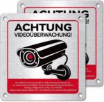 Ithyes Warnschild Videoüberwachung Aluminium 15 x 15 cm