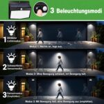 nipify Solarlampe für Aussen mit Bewegungsmelder, 168 LED