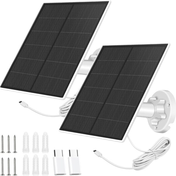 SANKABA 5W Solarpanel 2er-Pack für Kameras, USB-C und Micro-USB, IP65