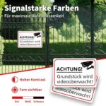 Elalove Warnschild Achtung Videoüberwachung PVC 30 x 20 cm