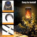 Qedertek Solarlampen Aussen Garten mit Flammeneffekt, 6 Stück, 12 LED