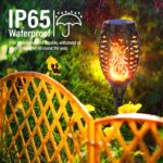 Qedertek Solarlampen Aussen Garten mit Flammeneffekt, 6 Stück, 12 LED
