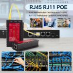 Der NOYAFA NF-468S prüft Netzwerk- und Telefonkabel. Für den Test wird der Stecker am Haupt- und Remote-Gerät angeschlossen.